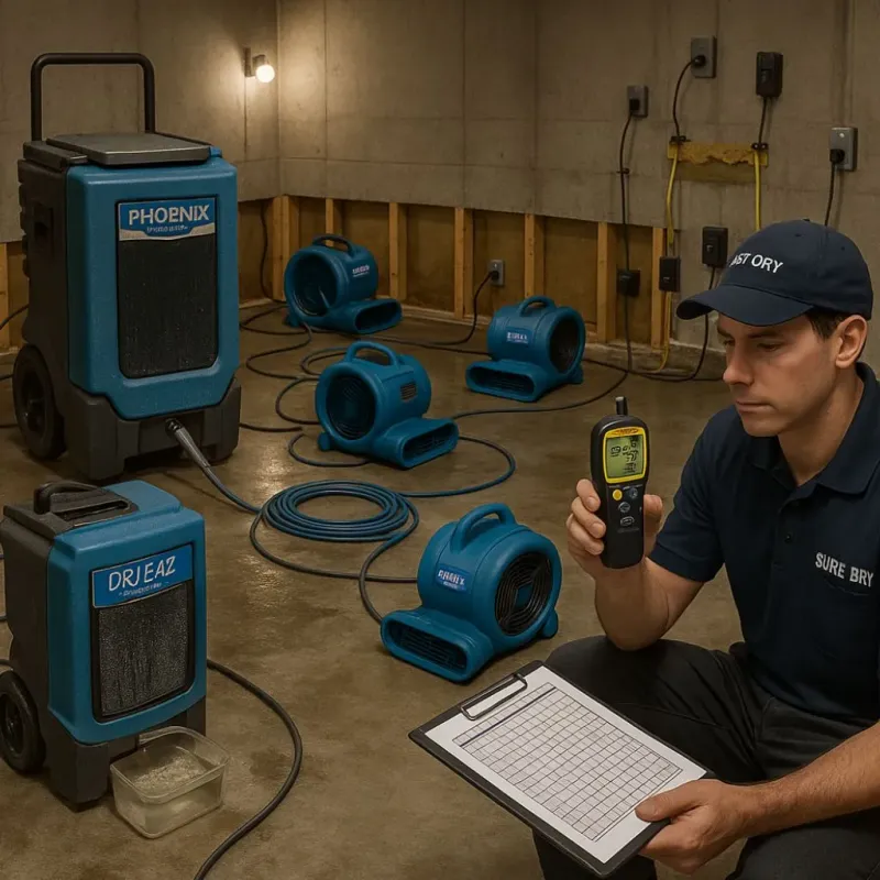 Structural Drying and Dehumidification process in Dickson, TN
